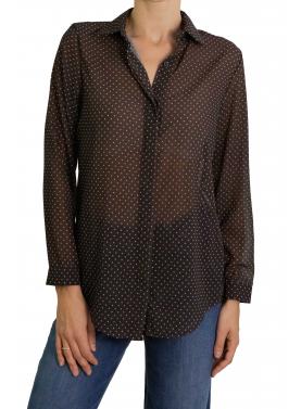 Camicia con pois con colletto e bottoni 